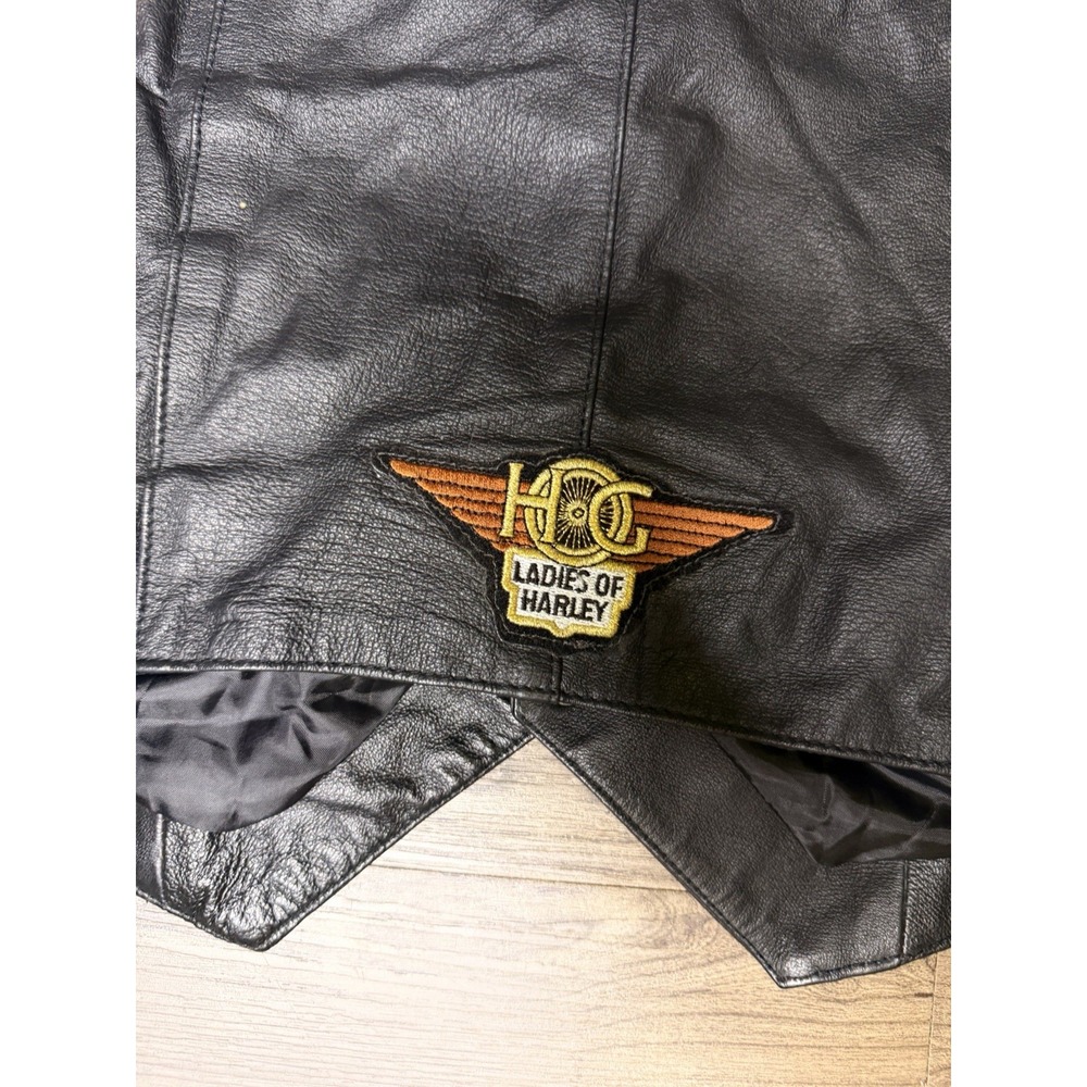 Vintage Bikestar Womens Leather Biker Vest Large Harley Davidson - Picture 9 of 10